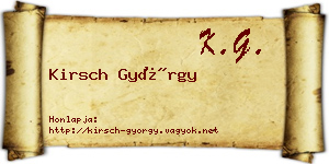 Kirsch György névjegykártya